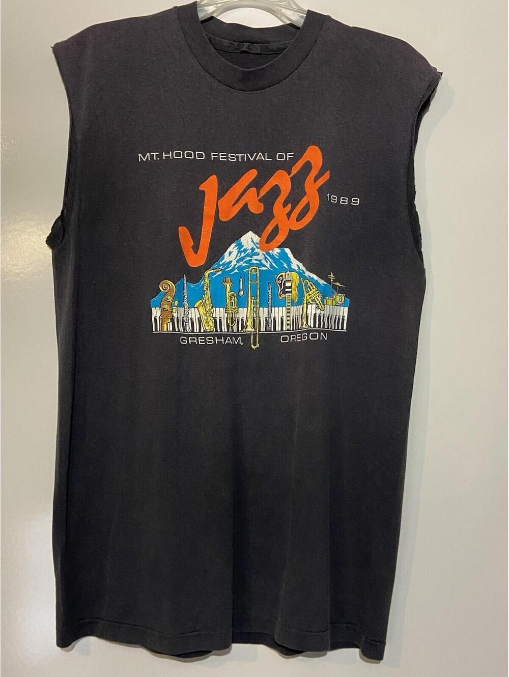 Mens VINTAGE 1989 Gresham Or. Mt. Hood Festival Of Jazz Sleeveless Shirt Sz XL